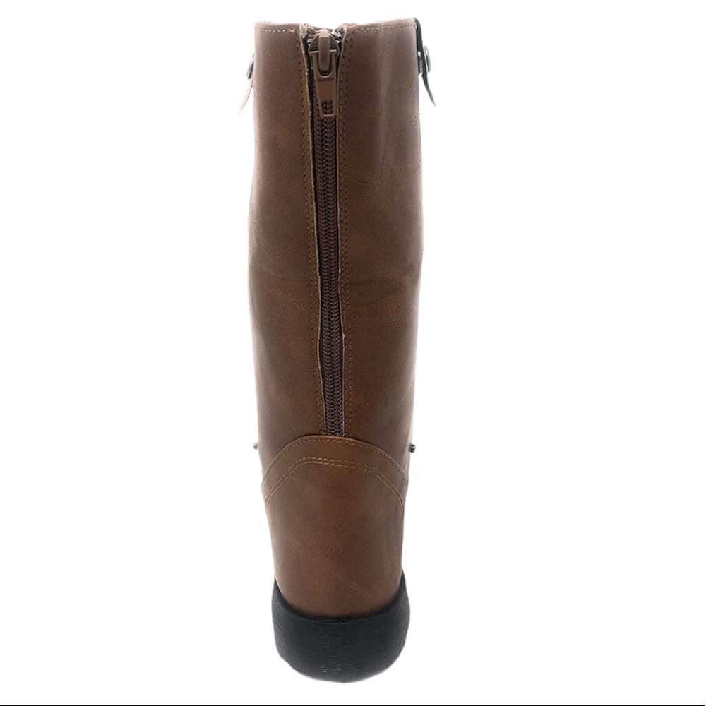 🛍️🛍️🛍️ 5/$20 Military Combat Boot with Plaid Fold-Over Cuff - Picture 7 of 8